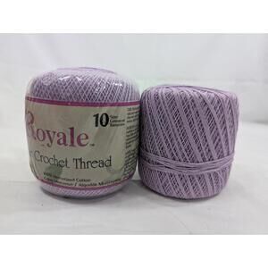 set of 2 Royale Classic Crochet Thread Skein VIOLET Purple Size 10 100% Cotton